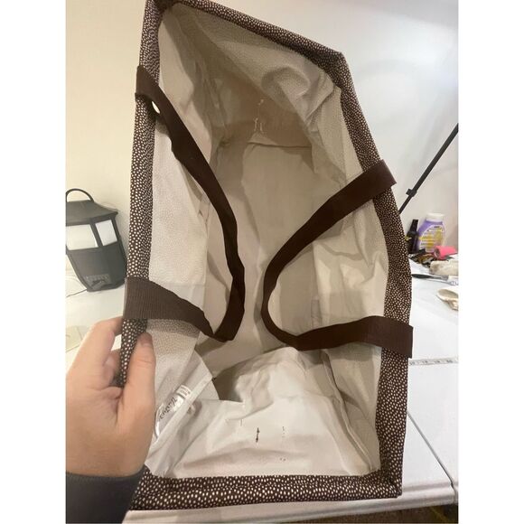 Thirty One brown white polka dot large utility tote - Picture 4 of 5